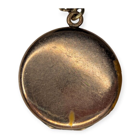 Antique Mourning Gold Locket Necklace 1/20 12KT Gold Filled Magnet Chain - Picture 11 of 15